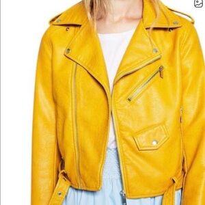 Zara Mustard Faux Leather Jacket $65 small